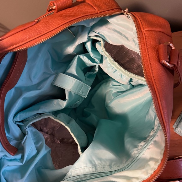 Mominside Convertible Diaper Bag Backpack Brown Vegan Leather Cooler Pockets - Picture 10 of 16